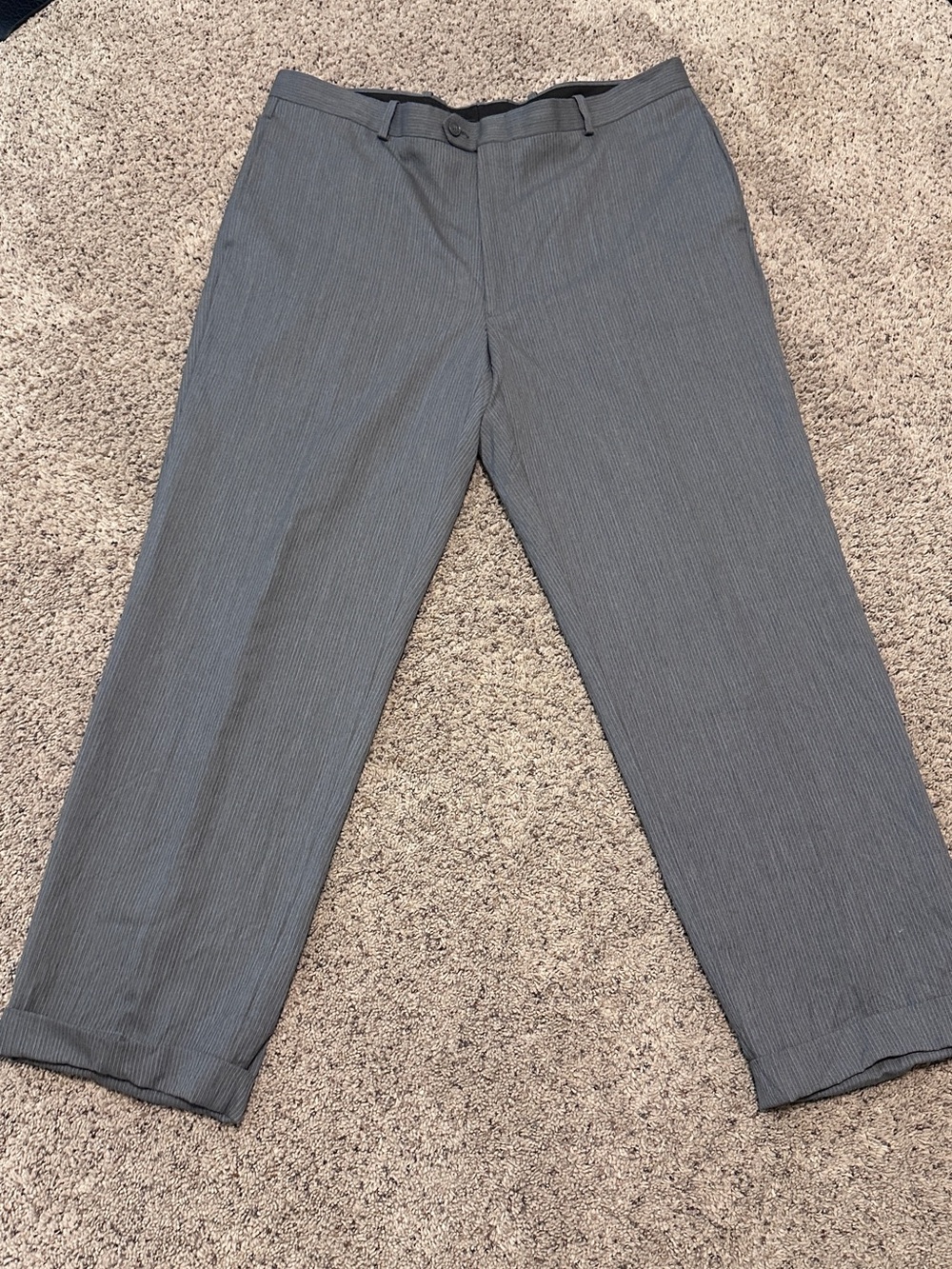 Men's Grey Pinstripe Dress Pants